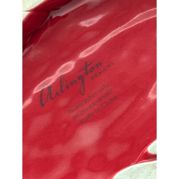 Arlington Designs Red Yellow Braided Woven Ceramic Bowls Oval Design Basket 10” - Picture 8 of 9